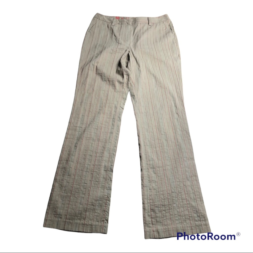 Tan w/ pink - watermelon striped pants size 6 bootcut : flare bottom